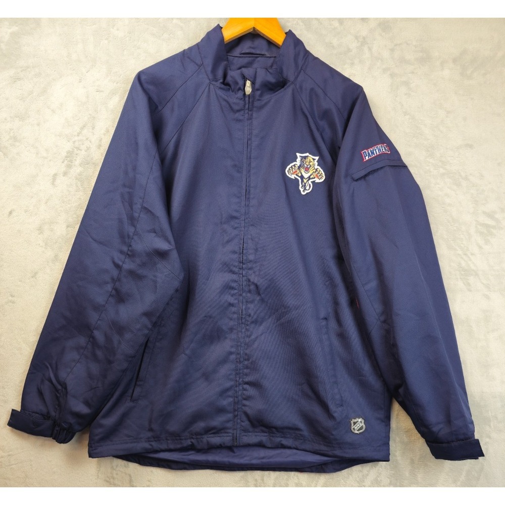 Vintage 90s Rebook CCM NHL Florida Panthers Windbreaker Jacket Large Navy